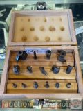 Tools - 15pc router bit set in wood storage box