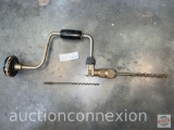 Tools - Vintage Brace & Bits, wooden knob