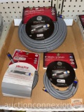 Hardware - 3 Coax Cable packages, 1-100ft quad shield ultra pro digital HD cable, 1 - 12ft & 1- 6ft