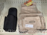 Tools - GrainTex leather, 10 pocket nail and tool bag, new and Black tool pouch