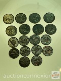 Coins - Canadian quarters & nickels, 2 are silver, 20's, 30's, 60's, 70's
