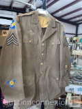 Jacket - Military army jacket, 38R with patches and buttons