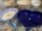 3 pottery dishes - Bennington Potters blue heart dish 12