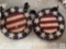 2 Hand Hooked cotton chair pads, Americana design