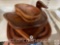 5 Wooden items - 3 Cheese/charcuterie boards and 2 Monkey pot wood bowls