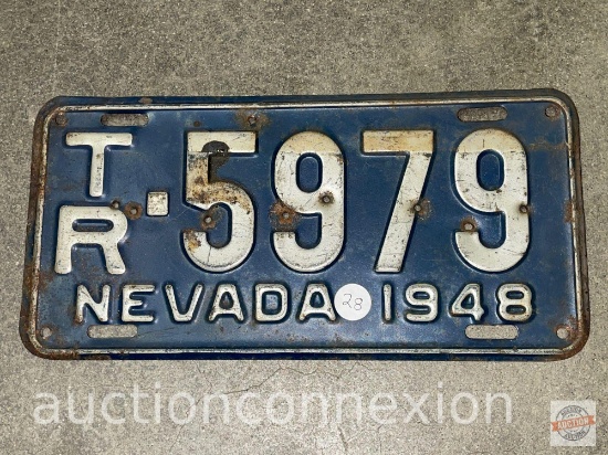 Vintage License plate, 1948 Nevada