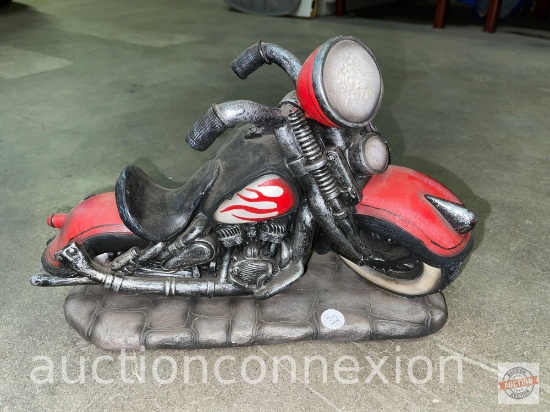 Motorcycle resin sculpture, 14"wx9.5"h