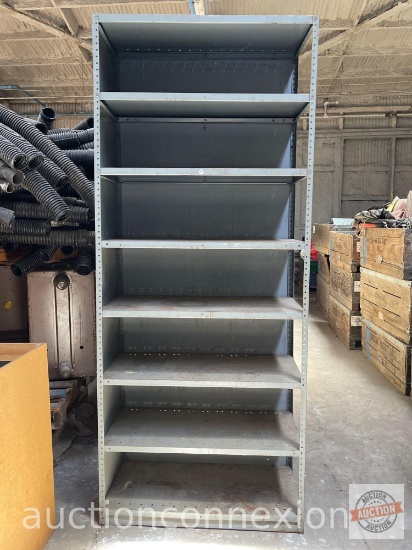 Tall metal shelf unit, 7 shelves, 36"wx19"dx87"h