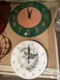 2 Pottery outside wall clocks, 12