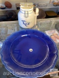 5 items - 4 Loneoak & Co. Large blue plates 12