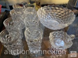 Fostoria Glassware - 10 pcs. - 8 tumblers 5.25'h, 1 serving bowl 10