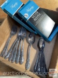 2 silver keepers and misc. flatware