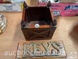 Wooden decor box and Oak/brass Keys Key holder 10