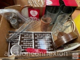 Bar ware - cups, toothpick holder, Kahlua trivets, tongs, whisks etc.