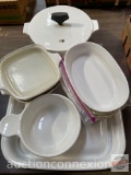 Corning dishware - Browning tray, Buffet server w/lid, bowls etc.