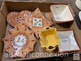 Entertaining dishes - 3 Villeroy & Boch Christmas dishes, 2 Rae Dunn dishes, 2 BIA hand glazed