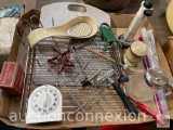 Kitchenware misc. - timer, cooling rack, cutting board, vintage spice mustard seed, baked potato