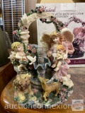Musical angel water fountain with lion & lamb by Roman, plays 