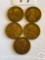 Coins - 5 Wheat Pennies - 1919, 1926, 1927, 2-1929
