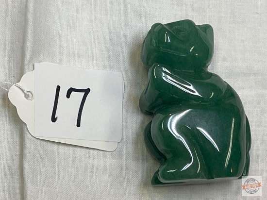 Carved Jade figurine, Foo dog 2.25"h