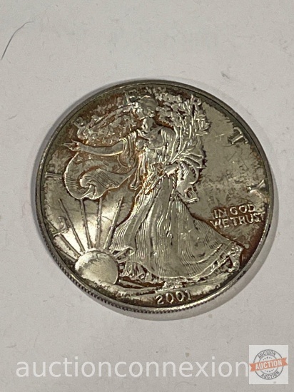 Coins - Walking Liberty Silver Dollar, 1 oz. fine silver, 2001