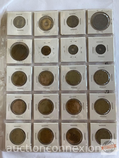 Coins - 20 misc. foreign coins and tokens