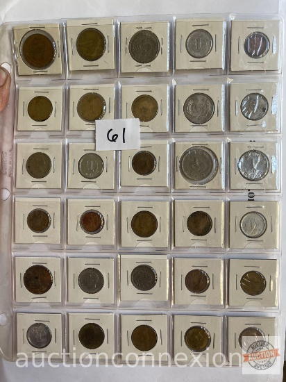 Coins - 30 misc. foreign coins and tokens