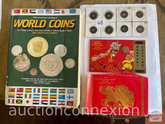 Coins - World Coin Book, Singapore coin sets & 8 foreign coins