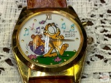 Wrist watch - Garfield Amitron Musical quartz wrist watch, leather band