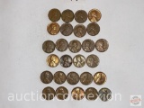 Coins - 27 Wheat Pennies - 8-1950, 5-1951, 4-1952, 5-1953, 2-1954, 3-1955