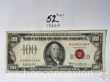 Currency - 1966A Franklin $100 bill United States Note RED seal, A00853330 A, Dorothy Andrews Elston