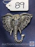 Jewelry - Brooch, Elephant, rhinestone trunk, 2