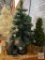 Christmas - 3 small trees, (2 Fiber optic)