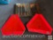 Automotive - 2 Emergency reflective triangle signs and package of 3 electroflares