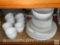 Dish ware - Home Trends white porcelain, 8 plates, 4 lunch plates, 7 cups, 8 saucers, 3 bowls