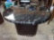 Furniture - Small oval modern styled end table, black marbled design
