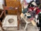 Kid's potty chair, kid's rocking chair and stuffed bunny anc cows
