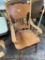 Chair - Oak pressed back armed dining chair