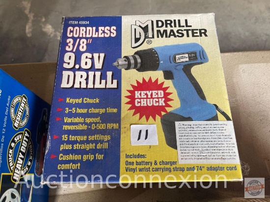 Drill - Drill Master 3/8" cordless 9.6v Drill, new in box