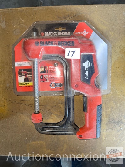 Auto clamp - Black & Decker 6" powered clamp, new in pkg.