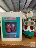 Christmas - Figures, 2 tall wooden carolers, pr. boxed Mr. & Mrs. Mooseltoe by Christmas Around the