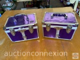 Vanity items - 2 make-up storage organizer cases with misc.