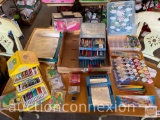 Kids Artwork supplies - Crayons, paints, colored pencils, rubber stamps, ink pads, markers, beads