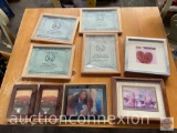 Picture Frames - 9 Wood & Metal frames, Documents, artwork, mostly 8.5x11
