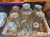 Glassware - clasp sealed Jars and condiment bottles