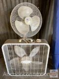 Fans - 2 portable fans, 1 Cool-Breeze on stand, 1 Lasko box fan
