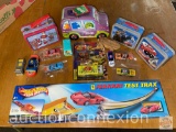 Toys - Hot Wheels Ferrari Test Trax, Mini lunch boxes, advertising cars etc.