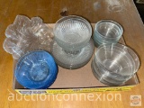 Glassware - Heavy glass Dishes, bowls, custard cups, bread plates