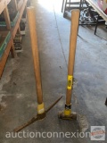 Tools - 2 Stanley w/handle guards - Railroad Pickaxe and sledge hammer