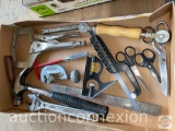 Tools - Misc. hammer, scissors, level, wrenches, screen tool, pipe cutters etc.